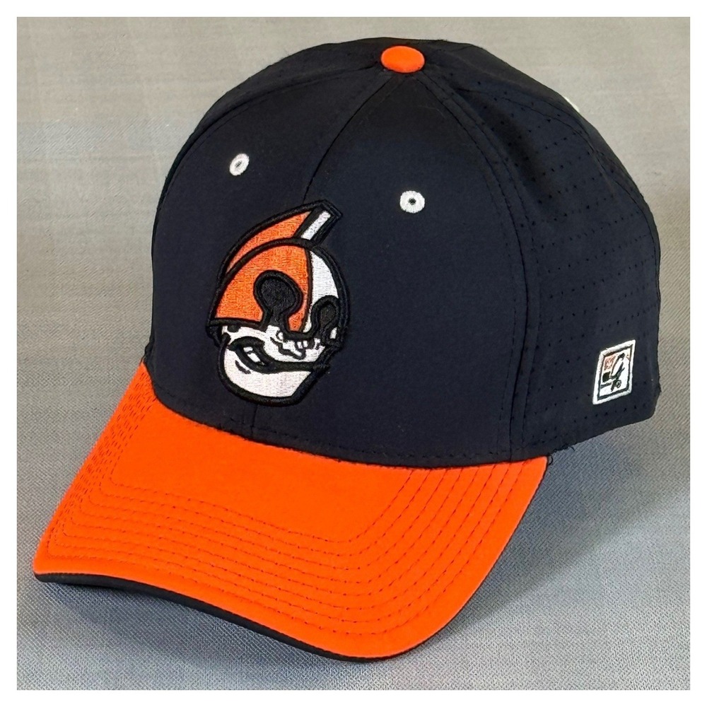 Cleveland Gladiators A-Flex Stretch Hat The Game PRO Skull Logo AFL Black Orange